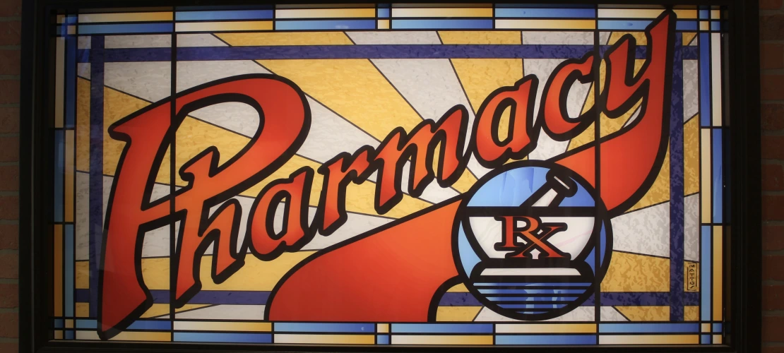 close up of Pharmacy sign