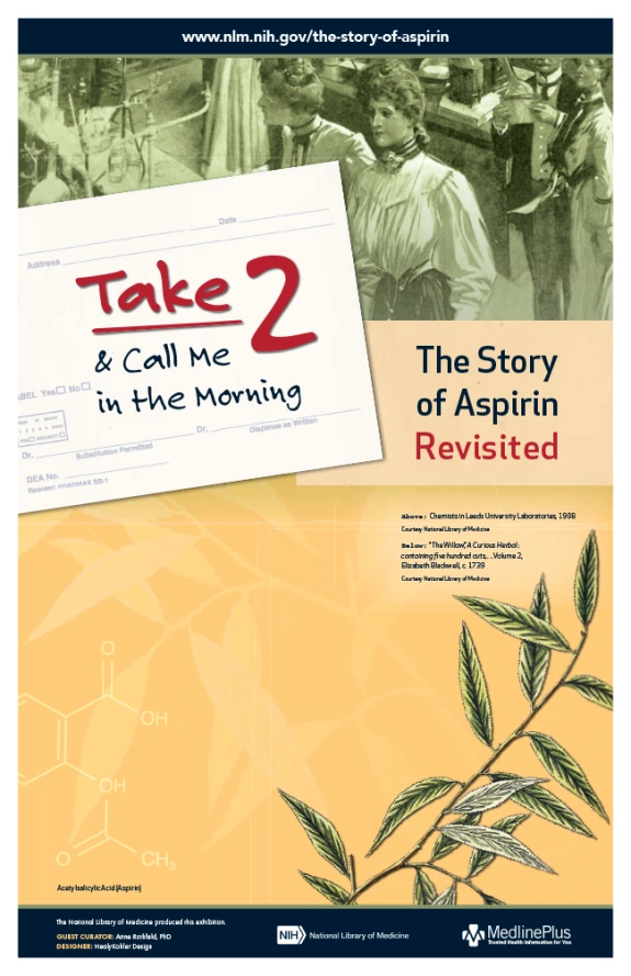 Exhibition poster for TTake Two and Call Me in the Morning: The Story of Aspirin Revisited