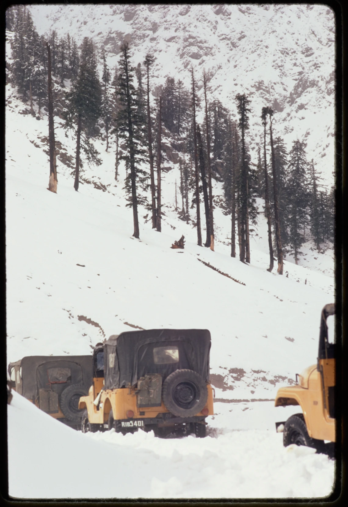 9-20-72 Our jeep caravan leaving Lowari Pass (Pakistan)